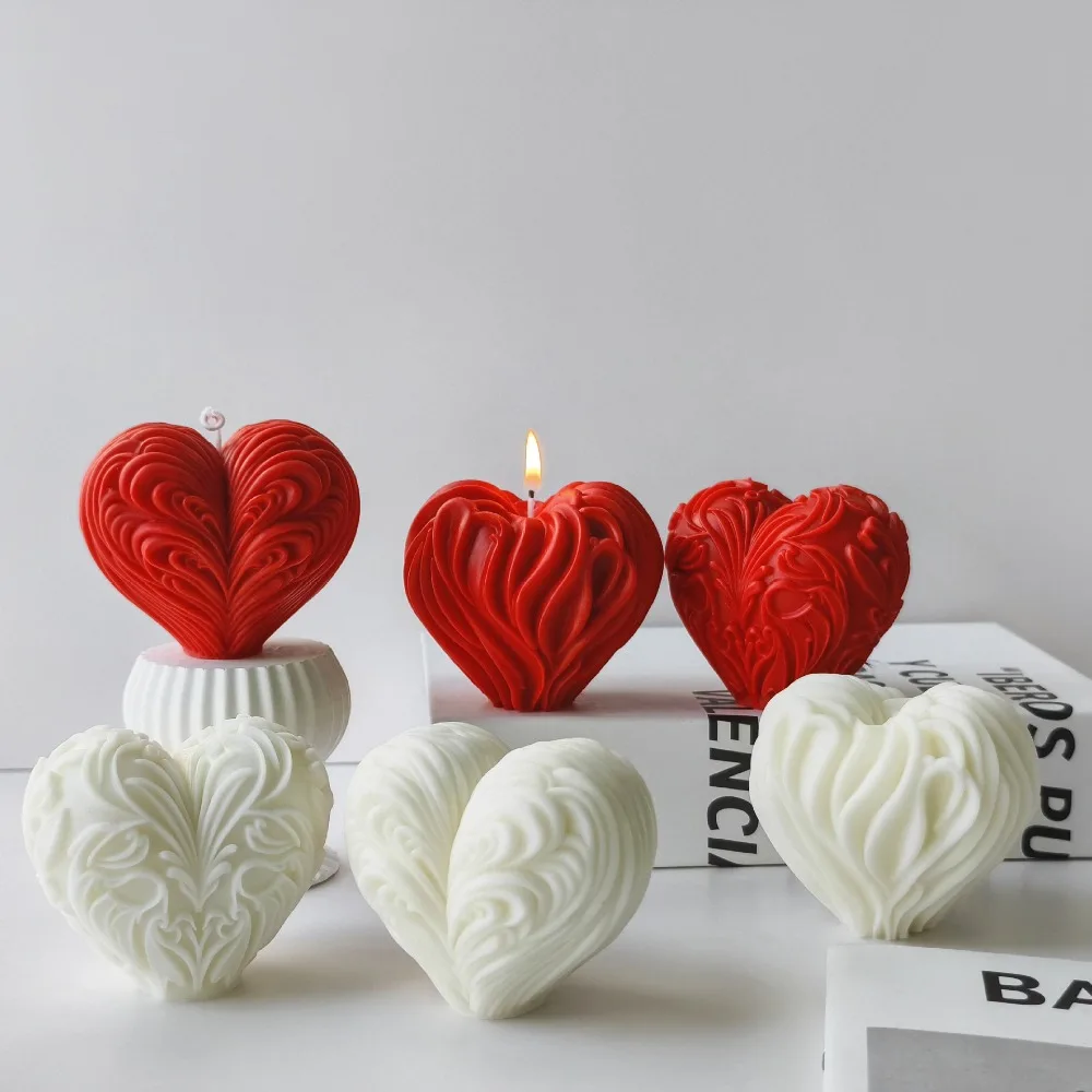 Resin Ocean Wave Mold - Romantic Heart Silicone Candle Moulds Relief