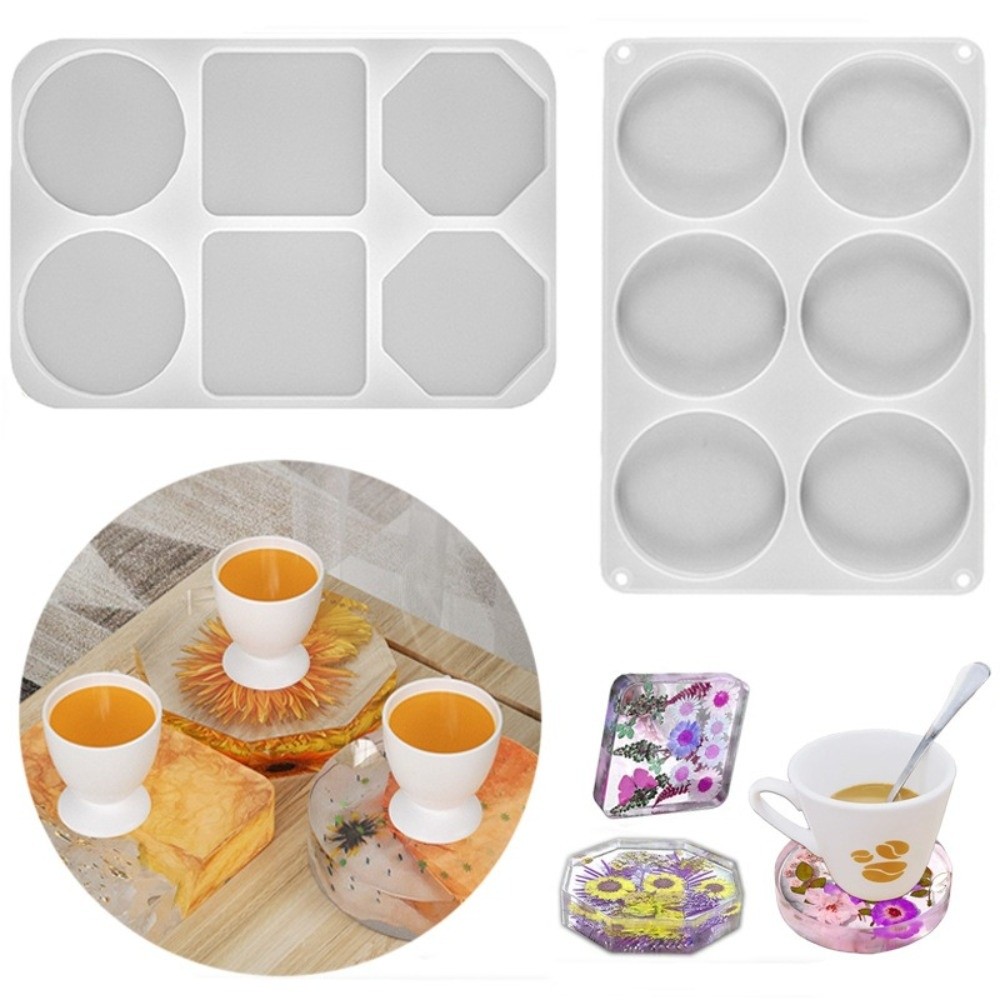 Coaster Mold Round - Creative Coasters Silicone Mold Round Geometric