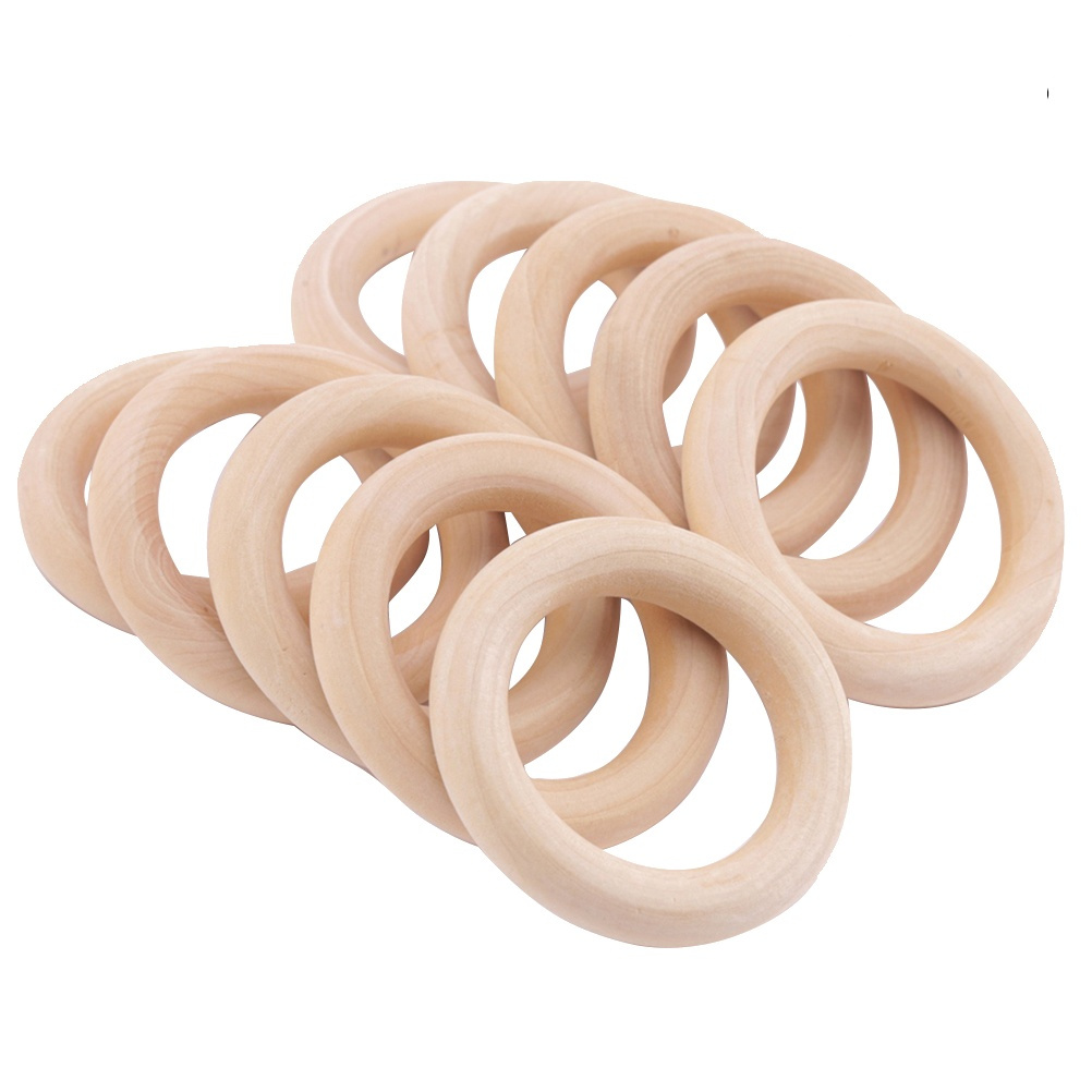 Wood Ring Blank - 12Pcs Smooth Wooden Rings 55Mm Premium