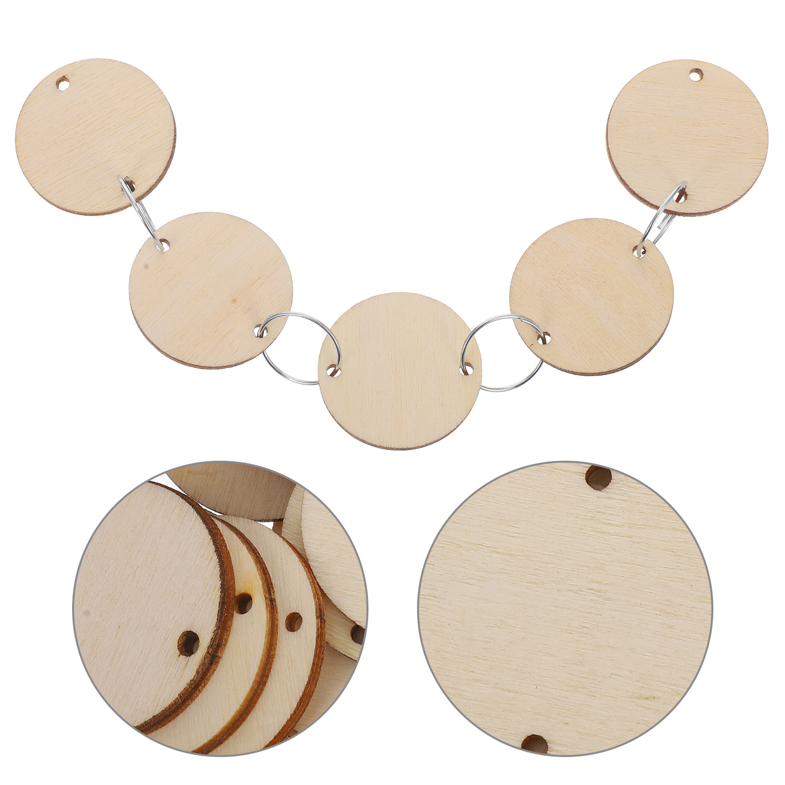 Wood Ring Blank - 100Pcs Round Wood Chips Calendar Tags