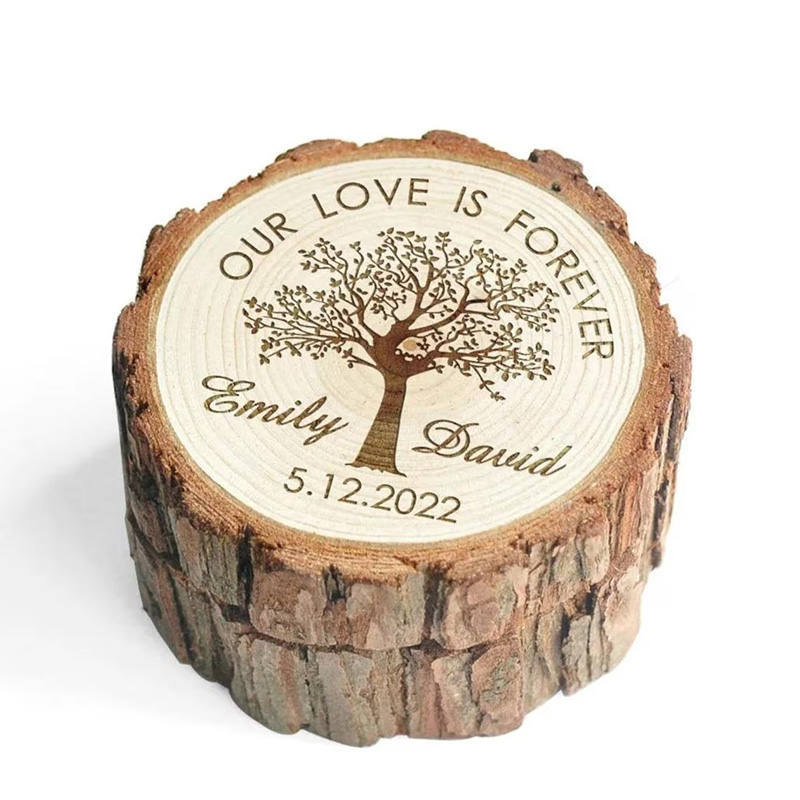 Wood Ring Blank - Personalized Wooden Wedding Rings Box Custom