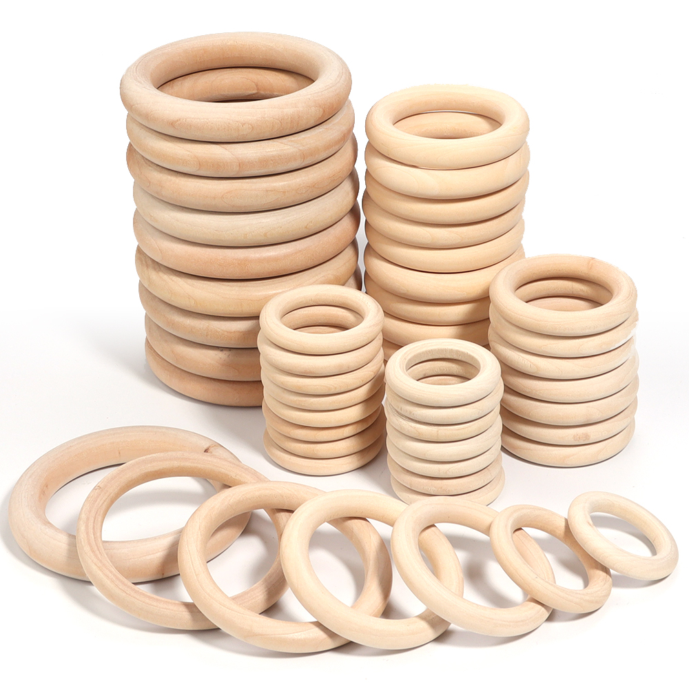 Wood Ring Blank - 2-10pcs/lot Round Natural Wooden Rings Circle