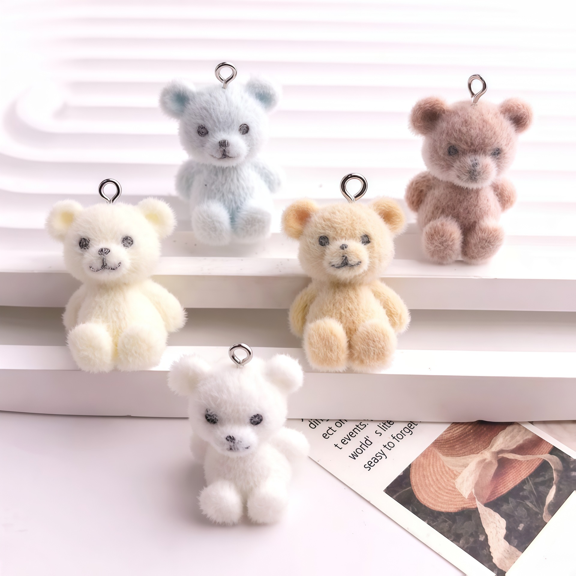 5pcs 3D Flocked Bear Resin Cha – Resin Craft Projects recenzja i cena