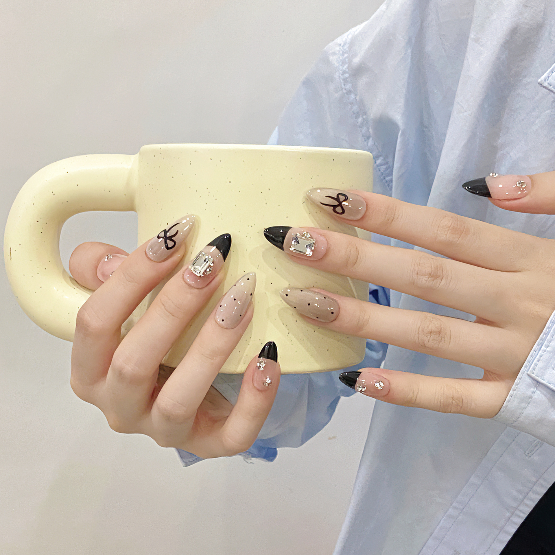 Handmade Press on Nails Black  – Resin Craft Material recenzja i cena
