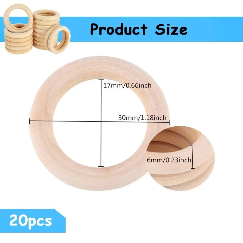 20pcs 30mm Unfinished Smooth W – Wood Ring Blank recenzja i cena