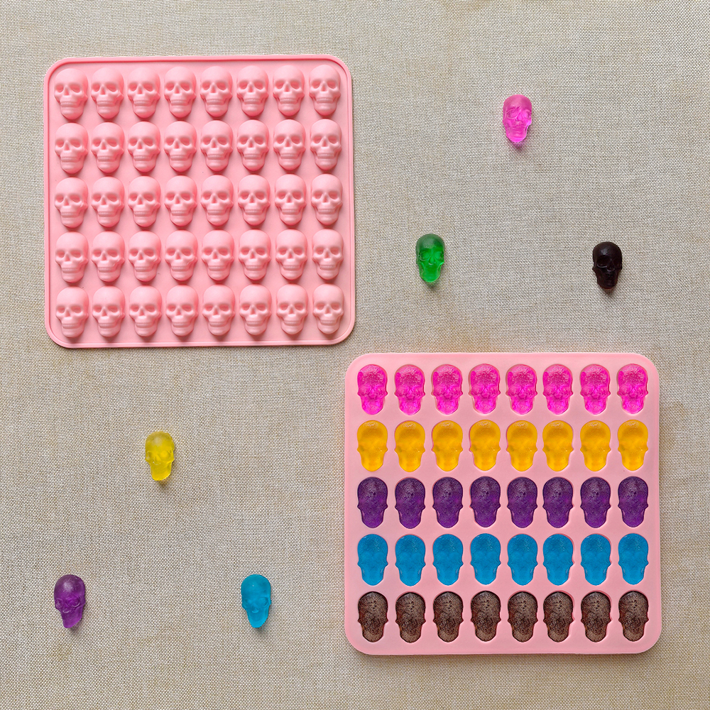 1pc 40 hole skull shaped bakin – Silicone Mold Tray recenzja i cena