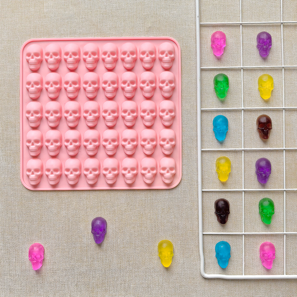 1pc 40 hole skull shaped bakin – Silicone Mold Tray recenzja i cena