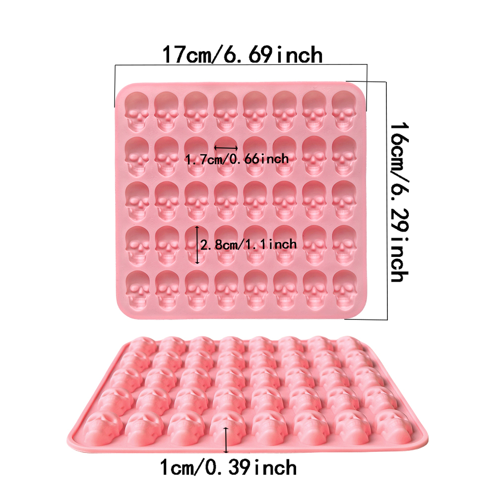 1pc 40 hole skull shaped bakin – Silicone Mold Tray recenzja i cena