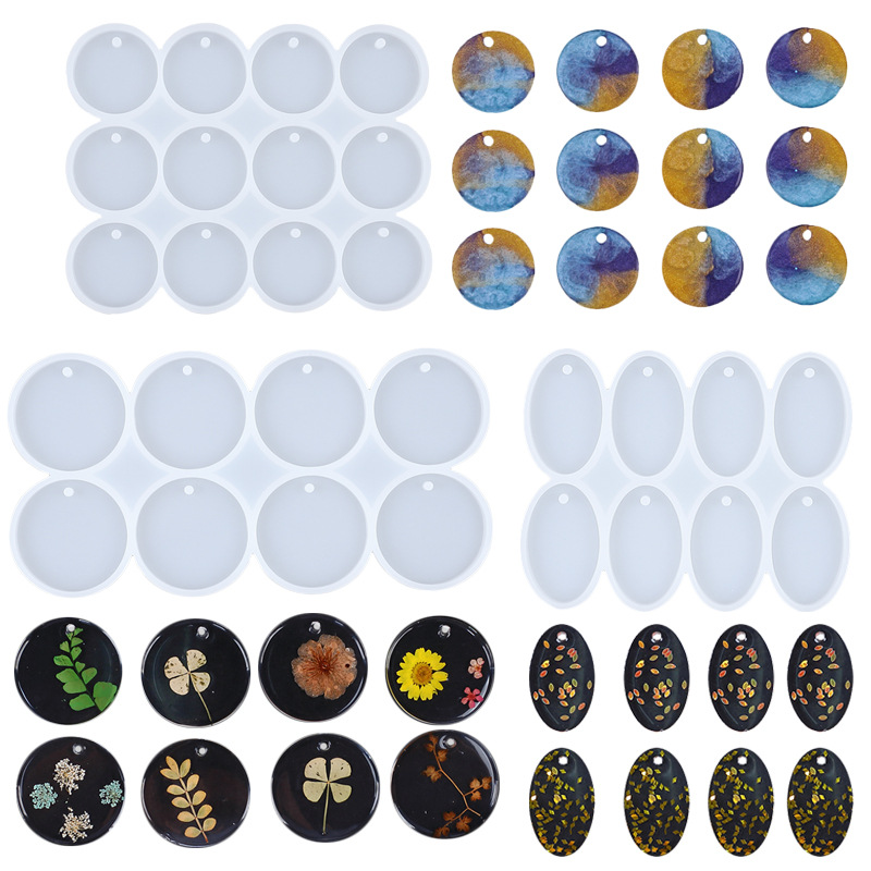 8/12pcs Round Oval Pendants Re – Gold Foil Flakes recenzja i cena