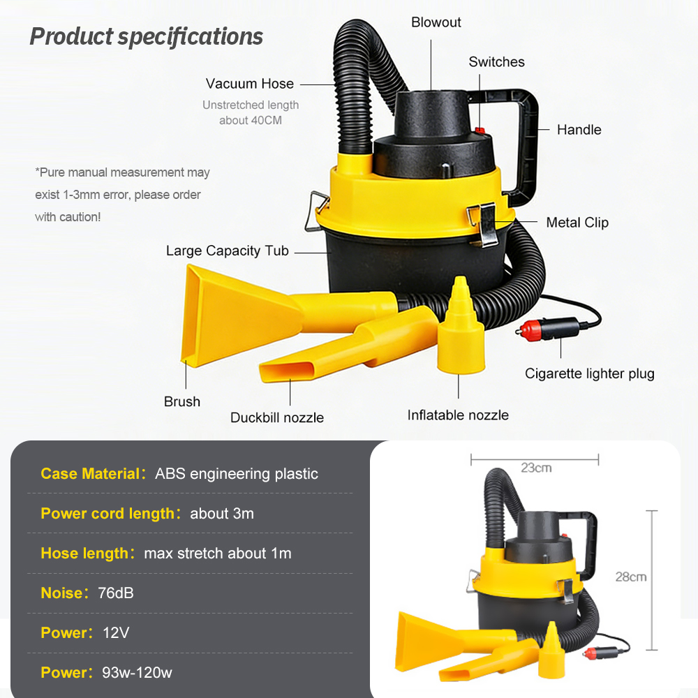 12V Portable Canister Car Vacu – Vacuum Chamber Small recenzja i cena