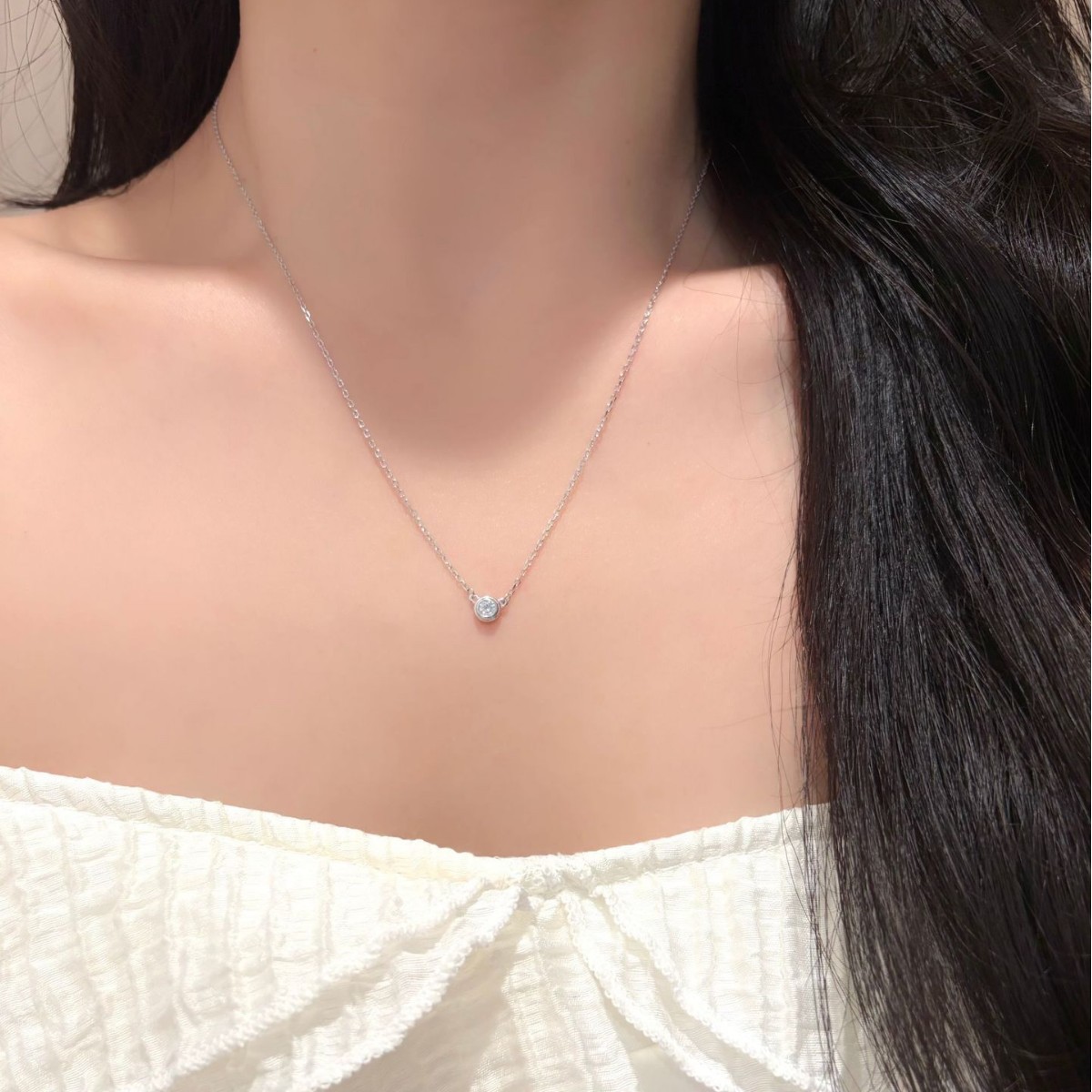 S925 Sterling Silver Moissanit – Bezels Set Pendant recenzja i cena