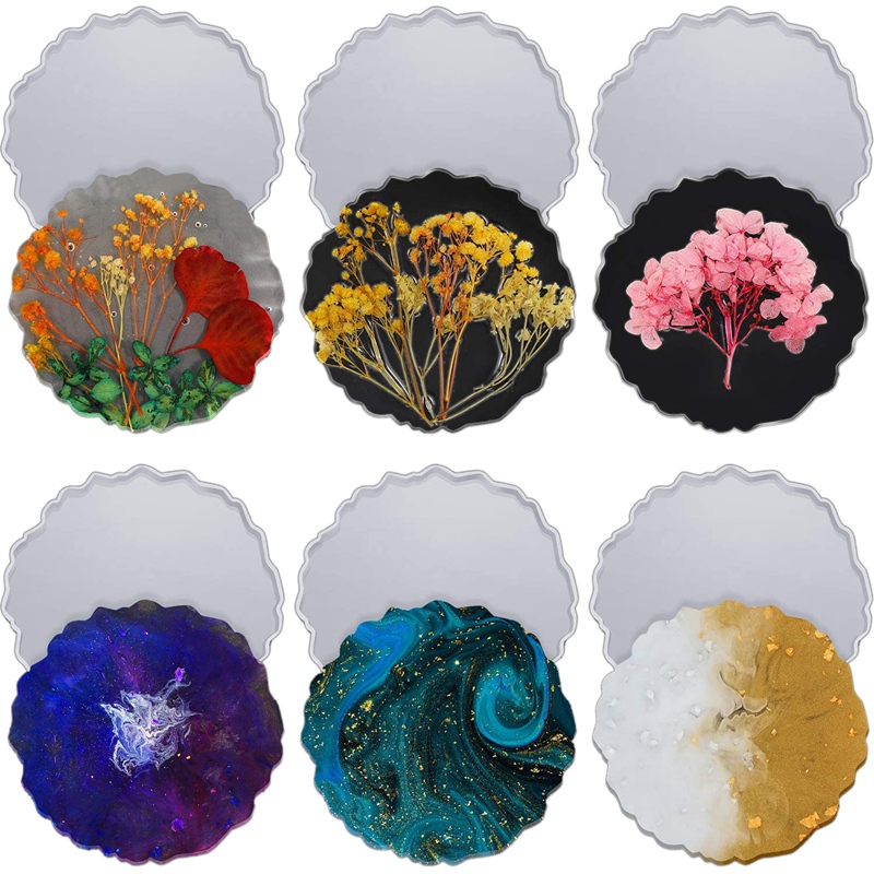 6 Pieces Resin Coaster Mold La – Geode Mold Silicone recenzja i cena