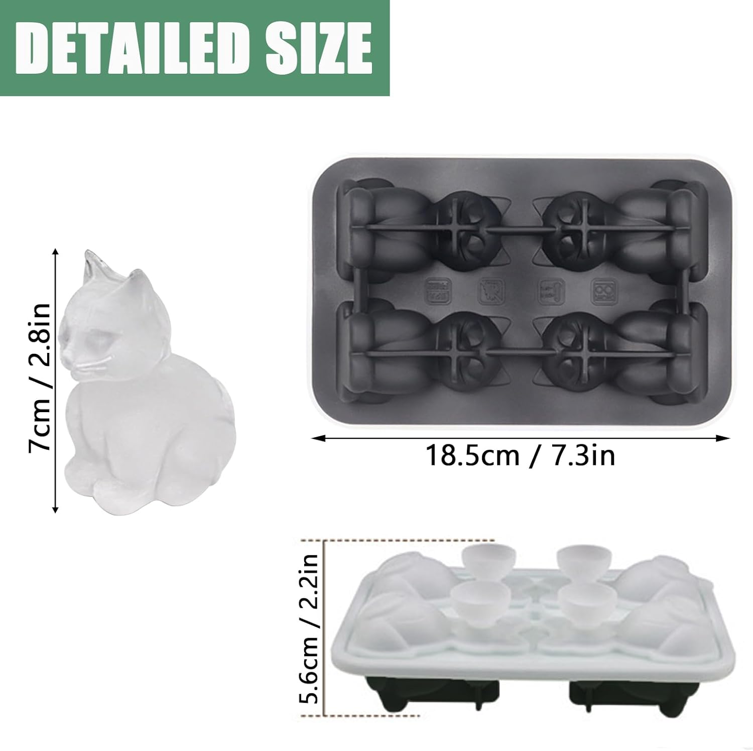 3D Cat Ice Cube Mold, Admaison – Silicone Mold Tray recenzja i cena