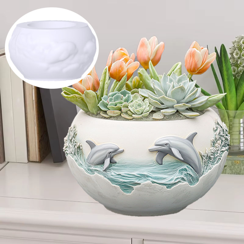 Couple dolphin relief succulen – Resin Ocean Wave Mold recenzja i cena