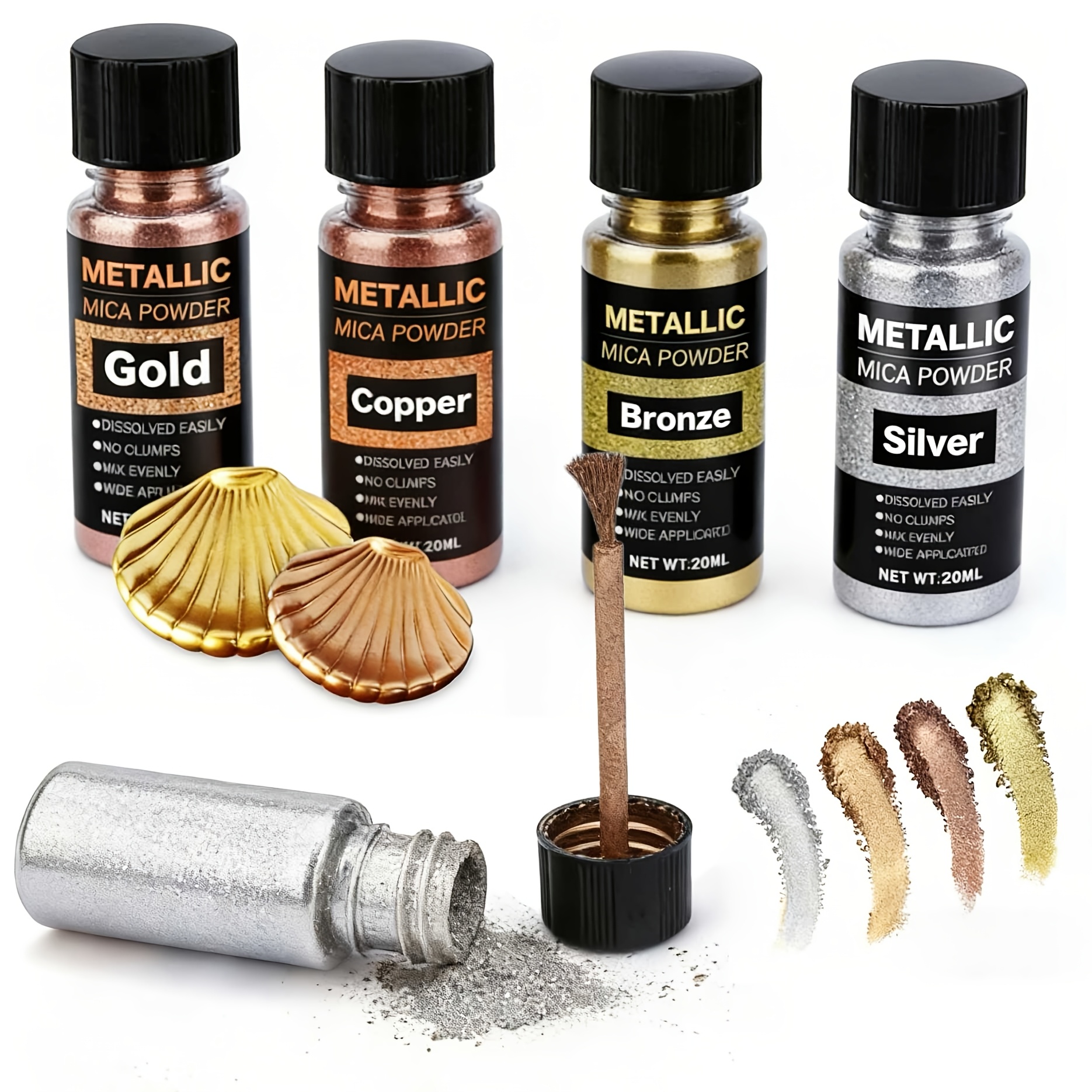 Metallic Mica Powder, Brushed  – Resin Pigment Set recenzja i cena