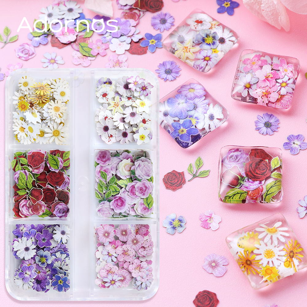 6 Grids Flowers Wood Pulp Chip – Gold Foil Flakes recenzja i cena