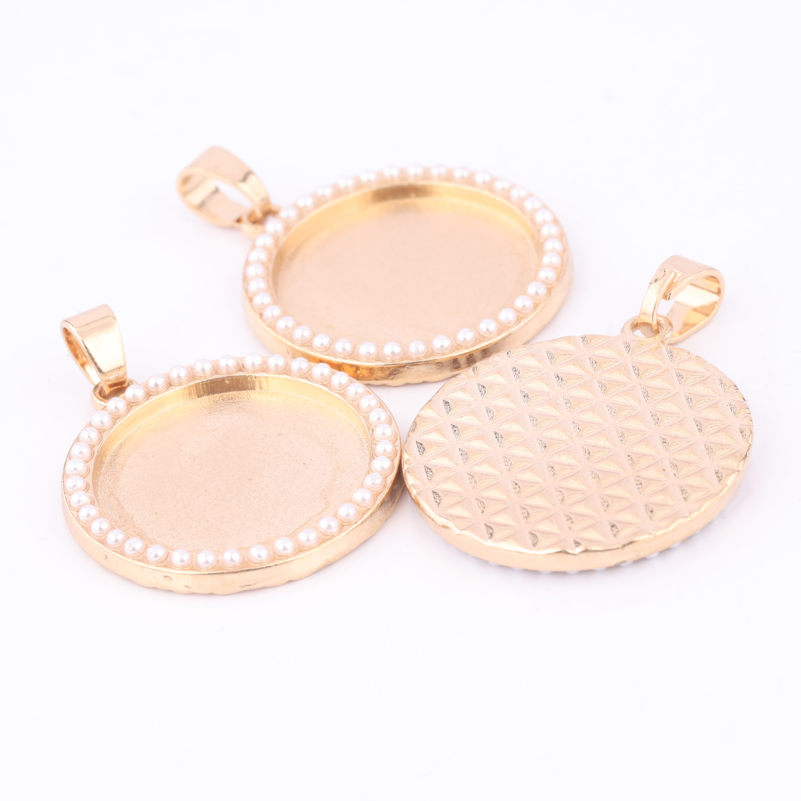 5pcs Kc Gold Pearl Cabochon Ba – Bezels Set Pendant recenzja i cena