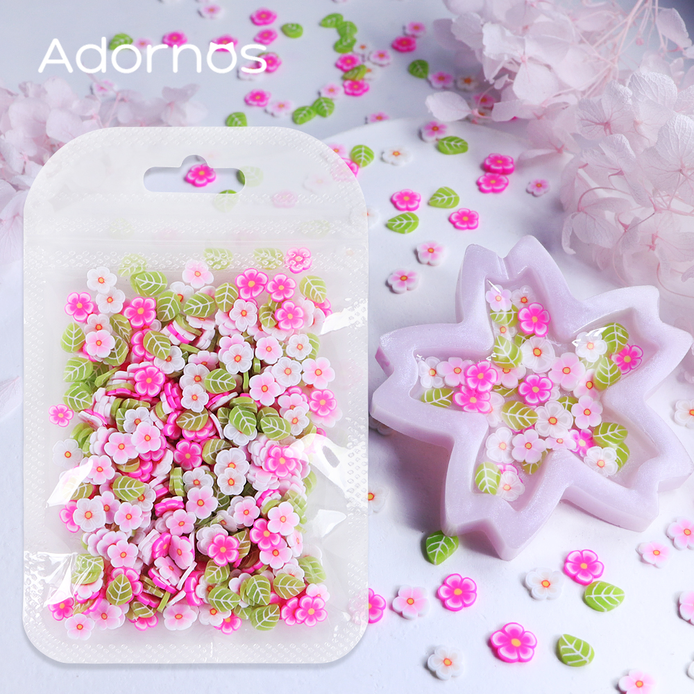 10g Pink Flowers Polymer Clay  – Gold Foil Flakes recenzja i cena