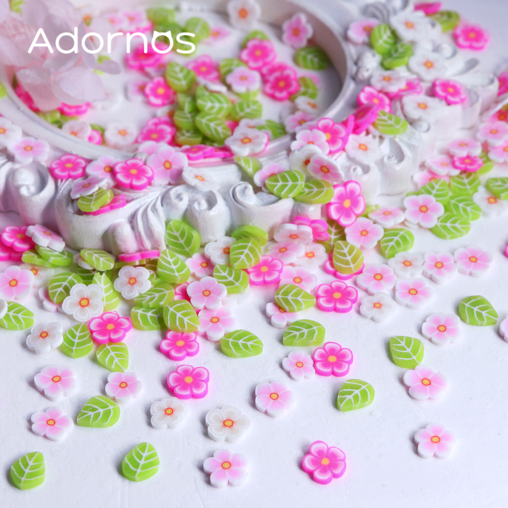 10g Pink Flowers Polymer Clay  – Gold Foil Flakes recenzja i cena