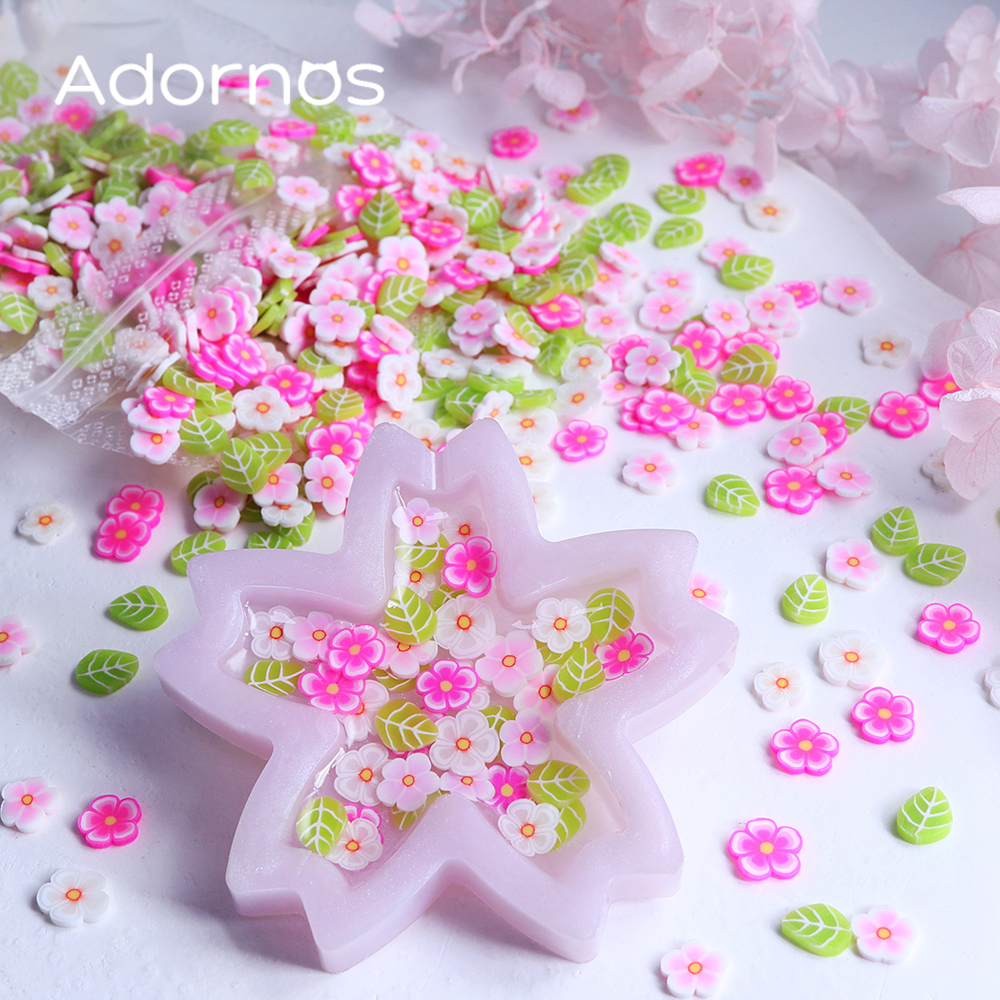 10g Pink Flowers Polymer Clay  – Gold Foil Flakes recenzja i cena