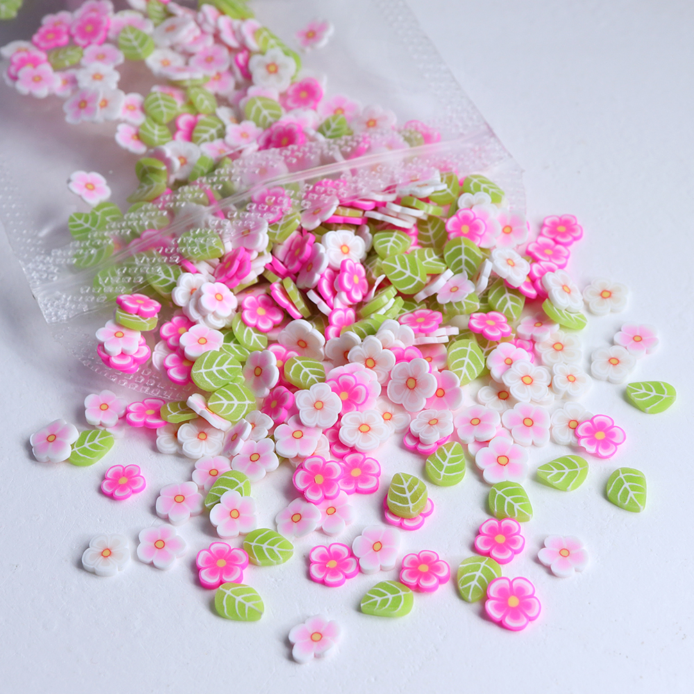 10g Pink Flowers Polymer Clay  – Gold Foil Flakes recenzja i cena