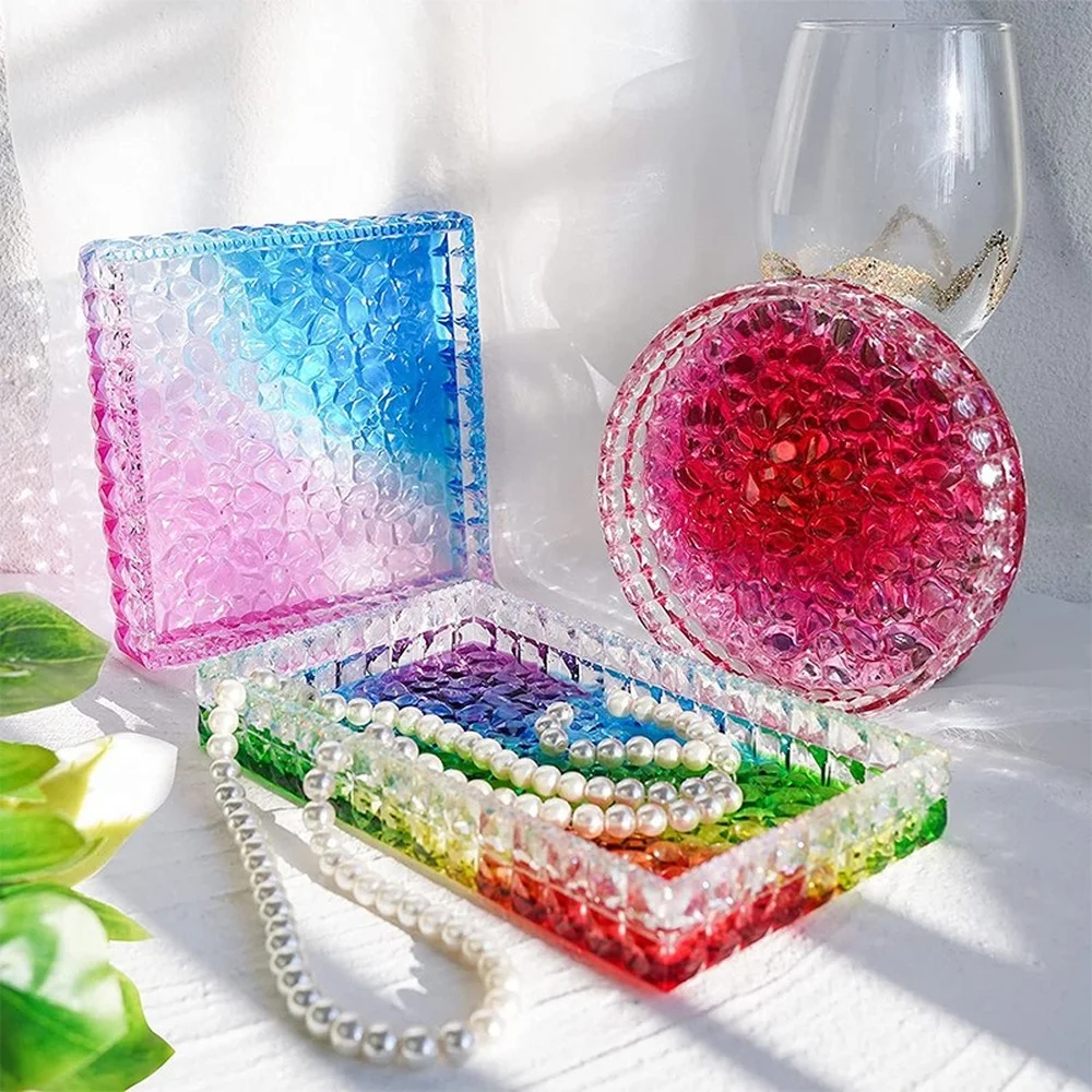 Ashtray Glass Crystal Texture  – Coaster Mold Round recenzja i cena